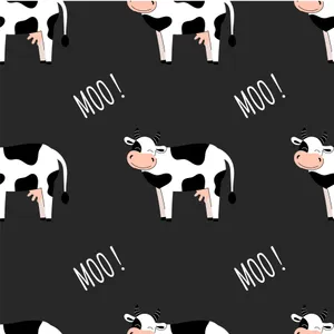 Farm Animal Black And White Cow With The Word