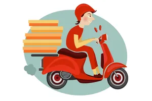 Fast Food Pizza Delivery Bike Wallpaper