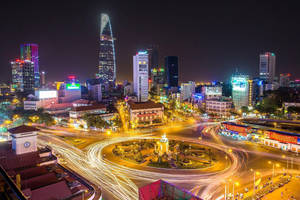 Fast-paced Vibrant Skyline Of Kansas City Wallpaper