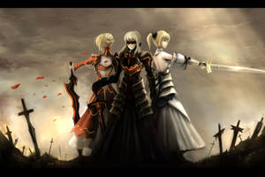 Fate Three Main Heroines Wallpaper