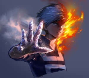 Feel The Awesome Power Of Todoroki Black! Wallpaper