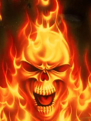 Feel The Fiery Intensity Of A Red Flame Skull Wallpaper