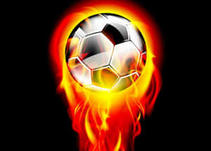 Feel The Heat Of Football On Fire Wallpaper