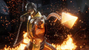 Feel The Heat With Scorpion In Mortal Kombat 11 Wallpaper