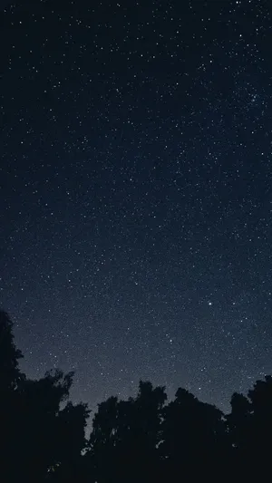 Feel The Magic Of The Night Sky: Moon And Stars Phone Wallpaper