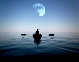 Feeling Alone In Canoe Wallpaper