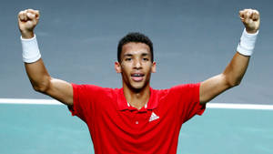 Felix Auger Aliassime Double Fist Pumps Wallpaper