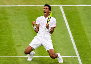 Felix Auger Aliassime Proud Fist Pumps Wallpaper