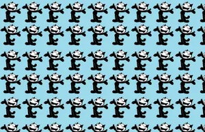 Felix The Cat Blue Pattern Wallpaper