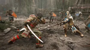 Female Samurai For Honor Battle Under Rain Wallpaper