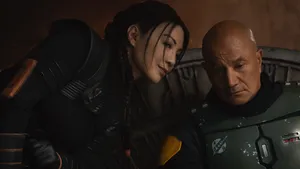 Fennec Shand Whispering Boba Fett 4k Wallpaper