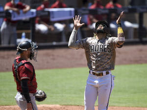 Fernando Tatis Jr Rocking A Camo Jersey Wallpaper