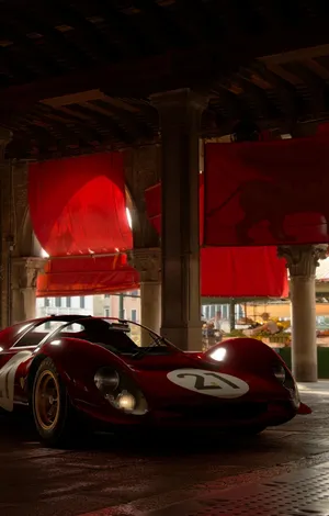 Ferrari 330 In Glossy Red Color Wallpaper