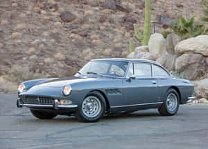 Ferrari 330 In Light Gray Color Wallpaper