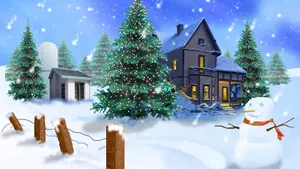 Festive 3d Christmas Scene Wallpaper
