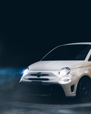 Fiat 500 Abarth White Wallpaper