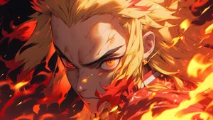 Fierce_ Anime_ Character_ Flames Wallpaper