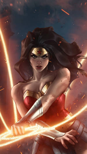 Fierce Dc Superhero Wonder Woman Wallpaper