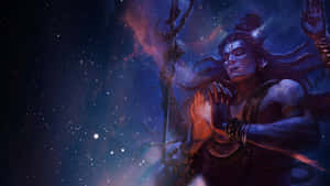 Fierce Lord Shiva Cosmic Backdrop Wallpaper