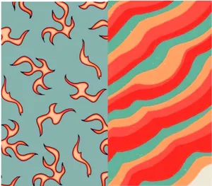 Fiery And Wavy Indie Aesthetic Wallpaper