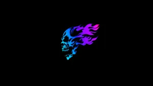 Fiery Black Skeleton Wallpaper