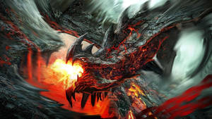 Fiery Eastern Dragon Wallpaper