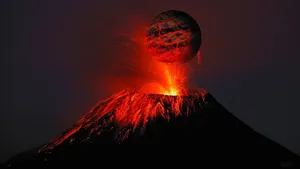 Fiery Erupting Volcano Wallpaper