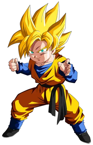 Fiery Power Unleashed - Goten In Super Saiyan Transformation Wallpaper