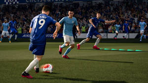 Fifa 21 Furious Football Game Between Two Teams Wallpaper