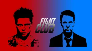 Fight Club Red And Blue Poster Wallpaper