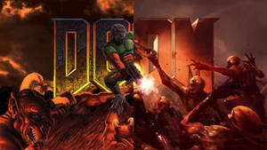 Fight The Demons In The World Of Doom Wallpaper