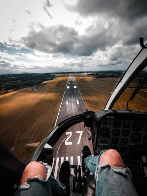 Fighter Aviator Landing Strip Wallpaper