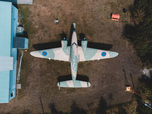 Fighter Plane Cyan Pattern Wallpaper