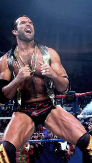 Fighting Stance Of Wrestler Scott Hall Wallpaper