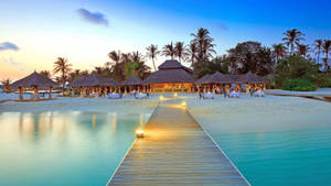 Fiji Huts On The Beach Wallpaper