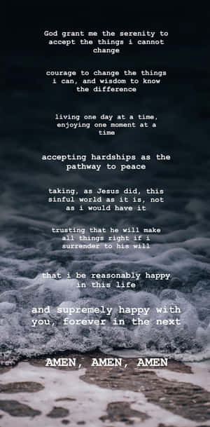 Find Peace Of Mind And Accept What You Cannot Change. Wallpaper