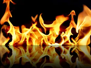 Fire Background Reflecting Wallpaper
