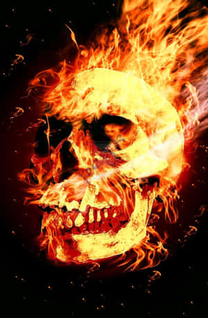 Fire-breathing Skull Wallpaper