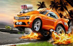 Fire Car Engine Wallpaper