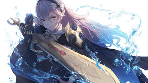 Fire Emblem Female Corrin Cutting Through Water Wallpaper