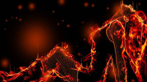 Fire Girl Digital Art Wallpaper