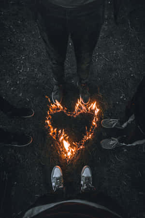 Fire Pfp Burning Heart Black Emo Wallpaper