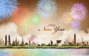 Fireworks For A Happy New Year Wallpaper