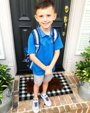 First Dayof School Boy Smiling Wallpaper