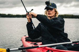 Fisherman With A Gopro On His Hat Wallpaper