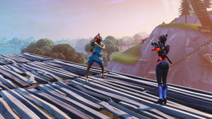 Fishstick Fortnite Duel On The Roof Wallpaper