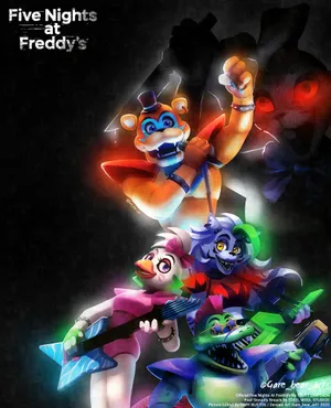 Five Nights At Freddy's Security Breach Rock Band Wallpaper