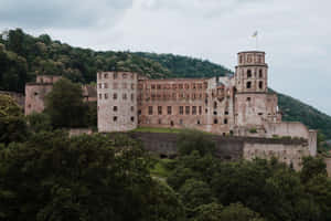 Flag On Heidelberg Castle Wallpaper