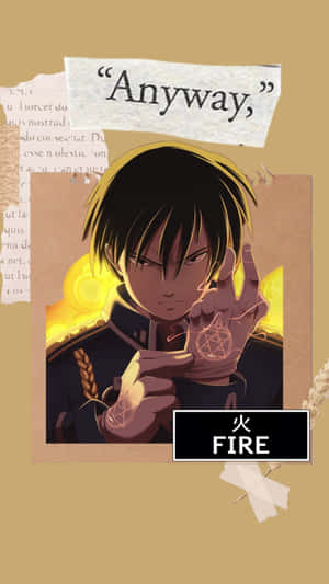 Flames Of Alchemy - Roy Mustang In Action Wallpaper