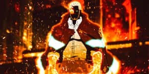 Flaming_ Anime_ Hero_ Amidst_ Inferno.jpg Wallpaper